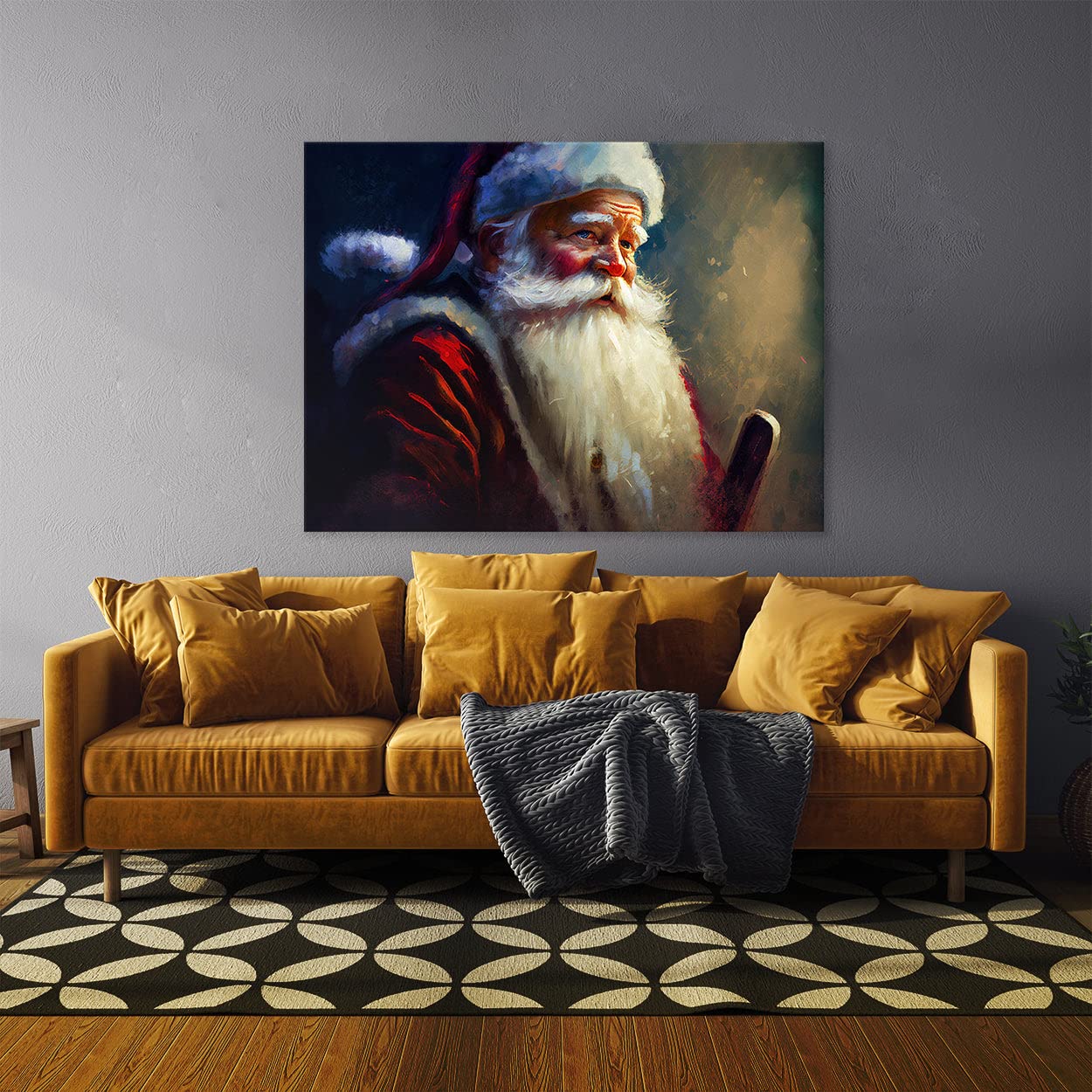 Amazon.com: Sense Canvas Christmas Santa Claus Reindeer 15 Canvas